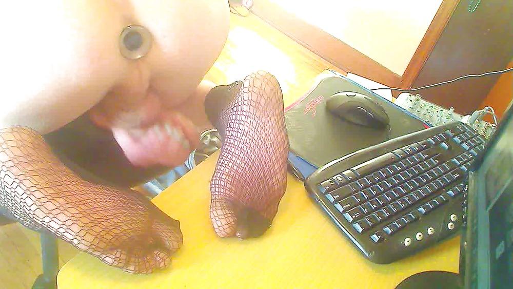 25P Sheboy wearing fishnet socks pt 1