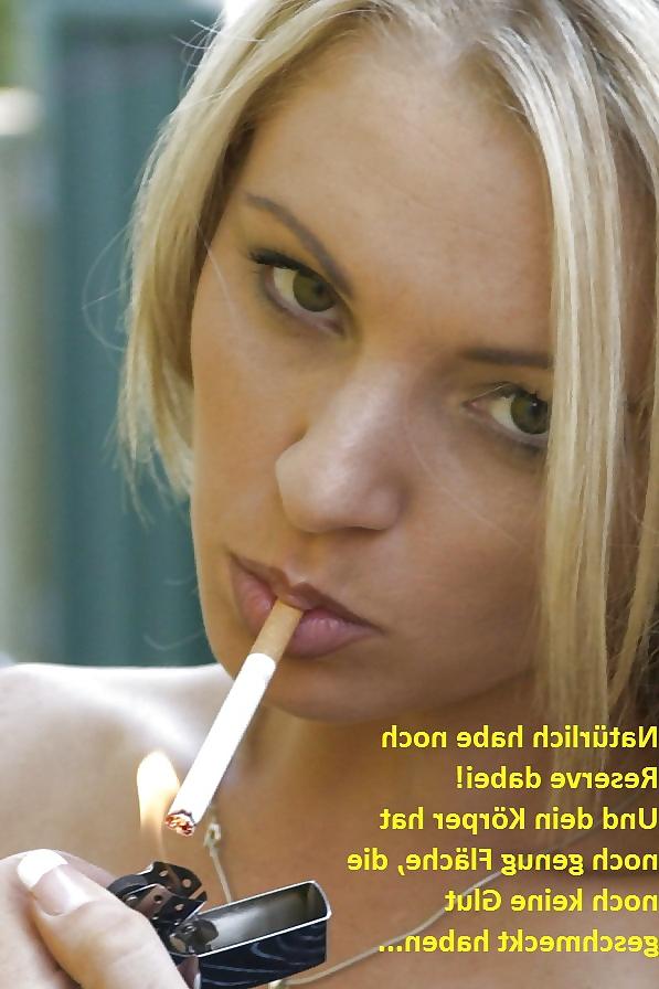 9P Femdom captions german smoking edition