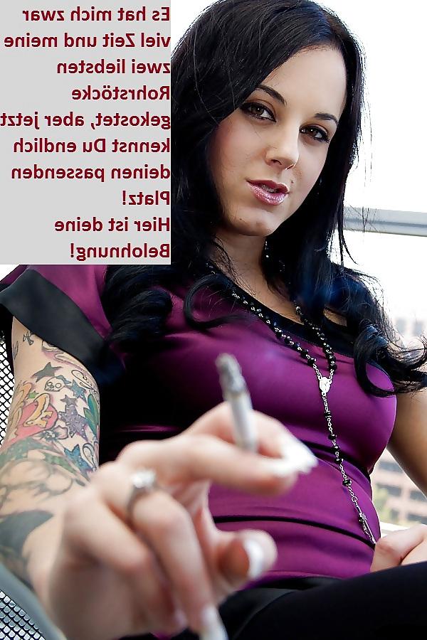 9P Femdom captions german smoking edition