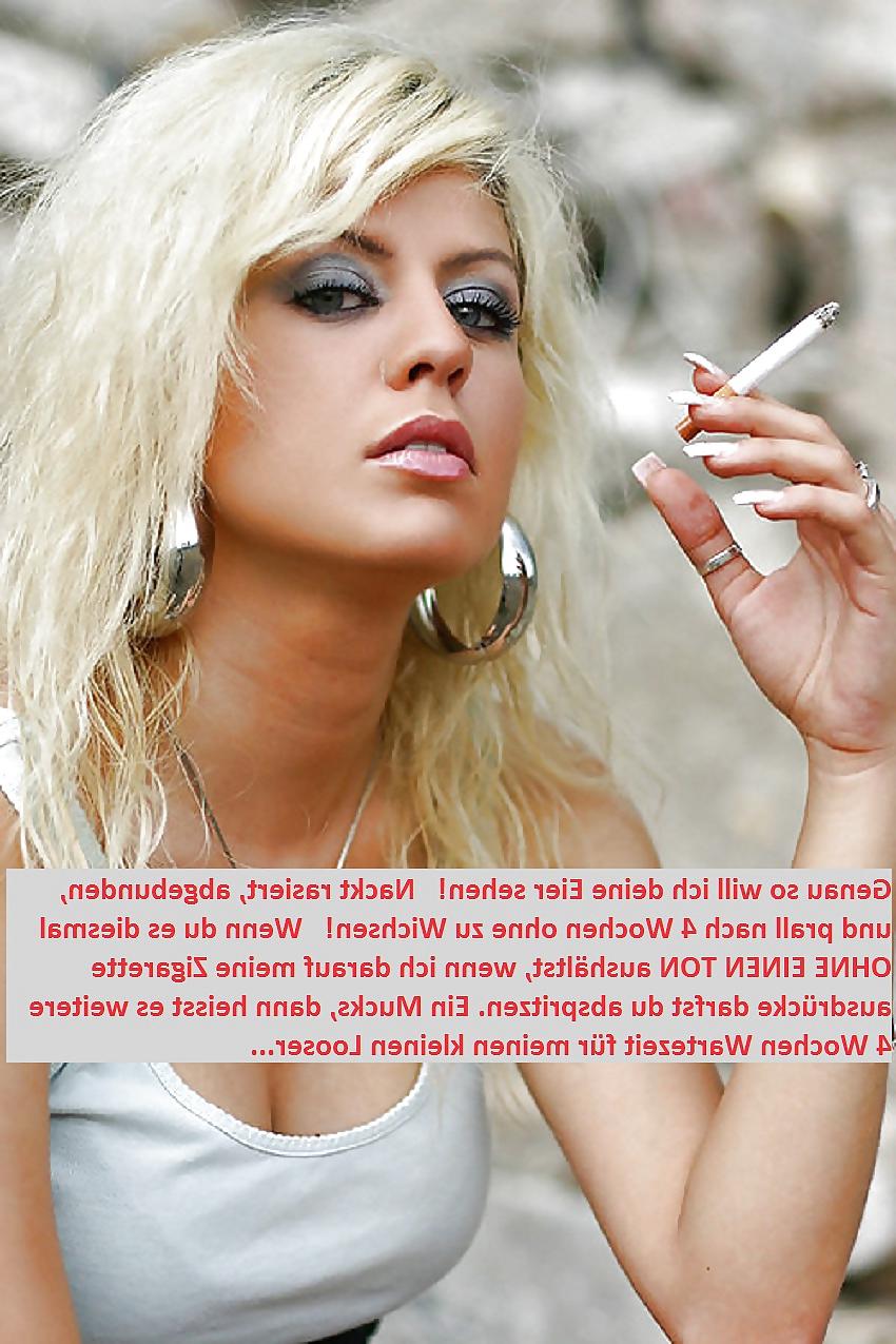 9P Femdom captions german smoking edition