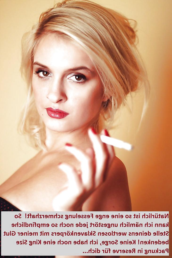 9P Femdom captions german smoking edition