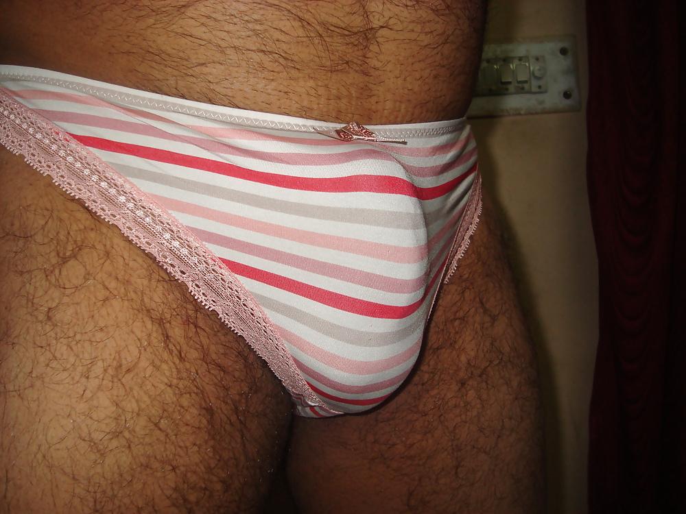 15P Me and chubby wife in panties.