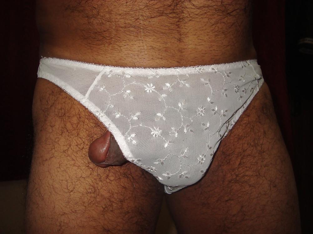 15P Me and chubby wife in panties.