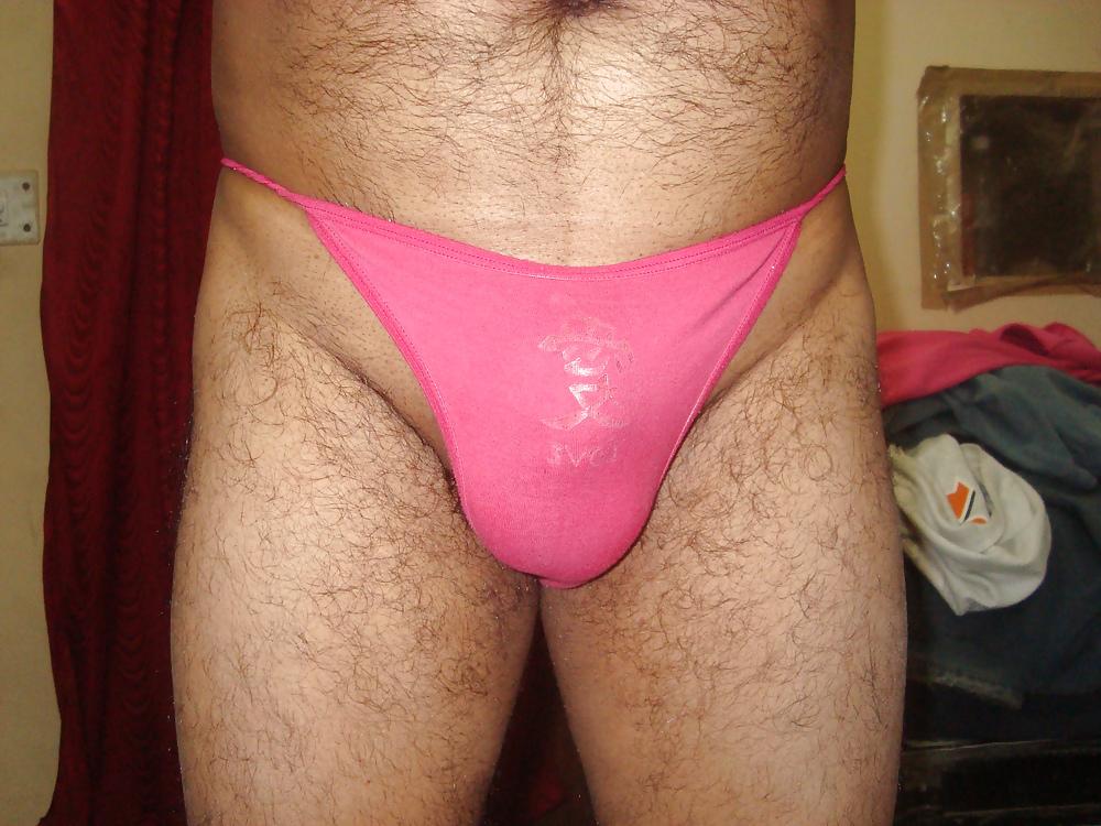 15P Me and chubby wife in panties.