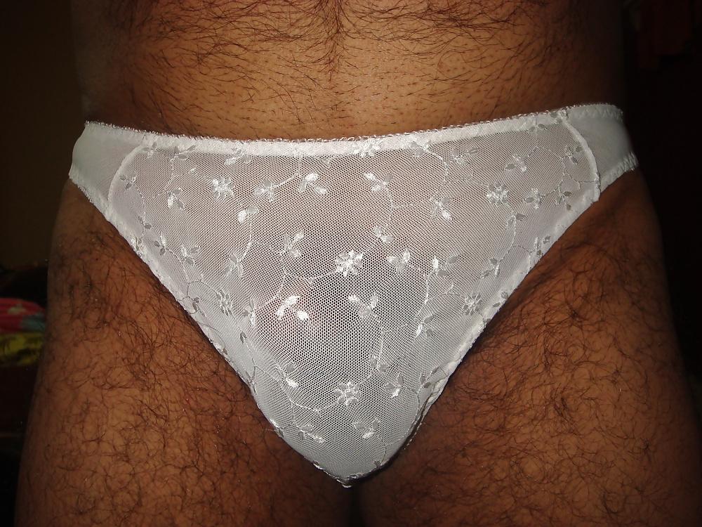 15P Me and chubby wife in panties.