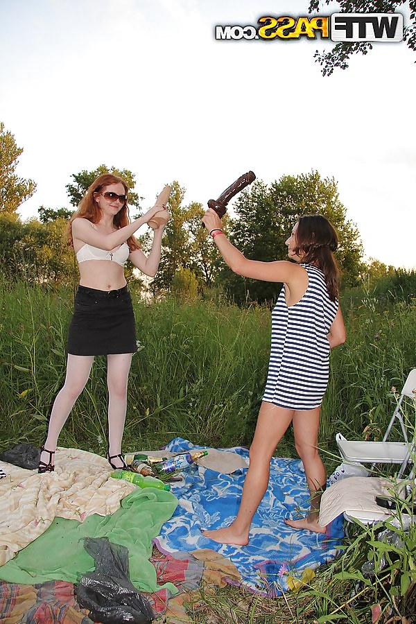 16P Orgy with sailors and young girls in stockings outdoors