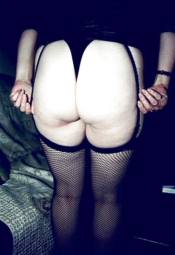 10P SAG - Wife's Tits Black Fishnet Top & Leather Mini Skirt 08