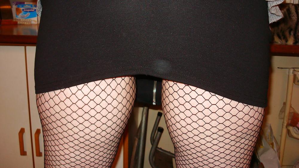 20P Me In Fishnet And Tight Skirt