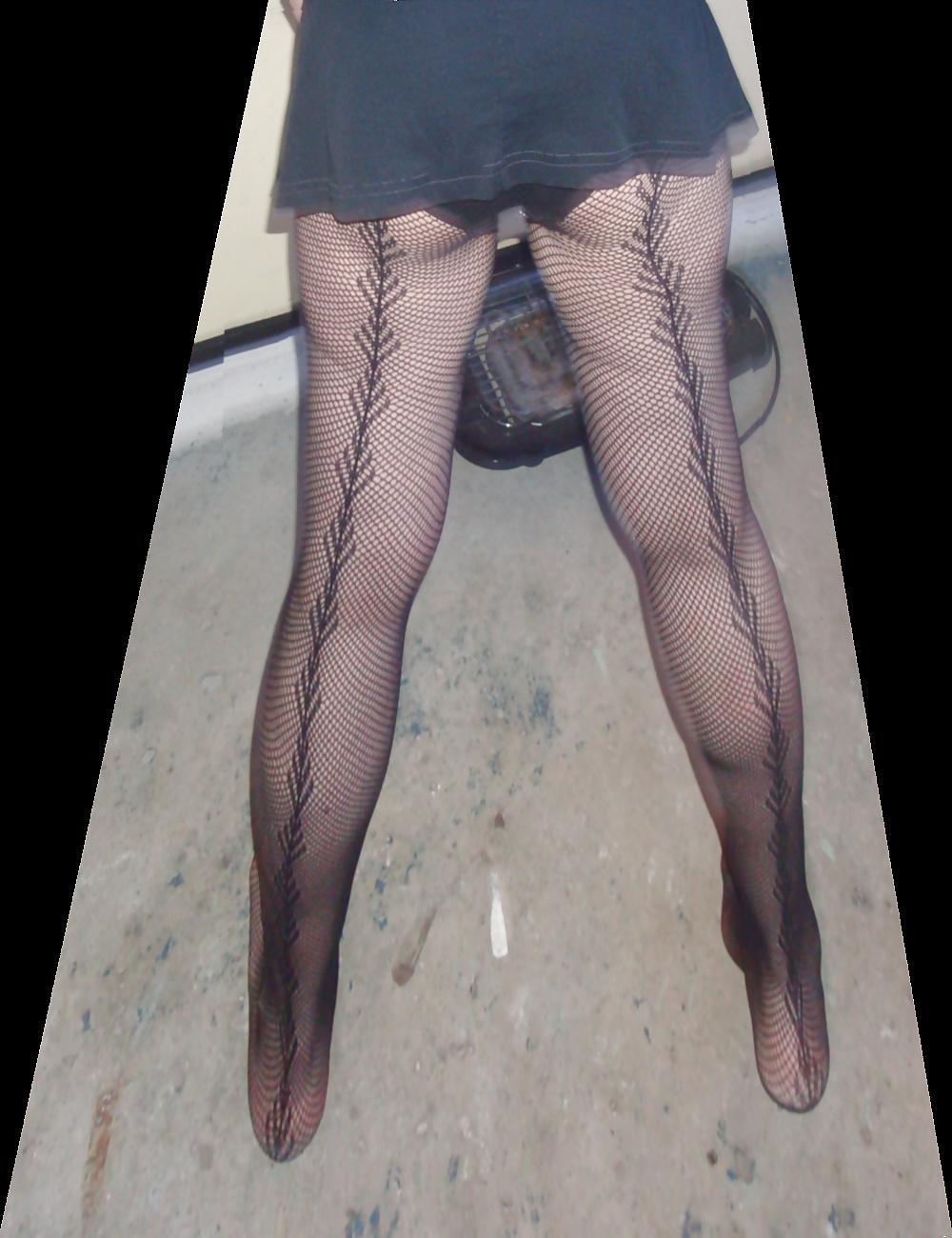 20P Me In Fishnet And Tight Skirt