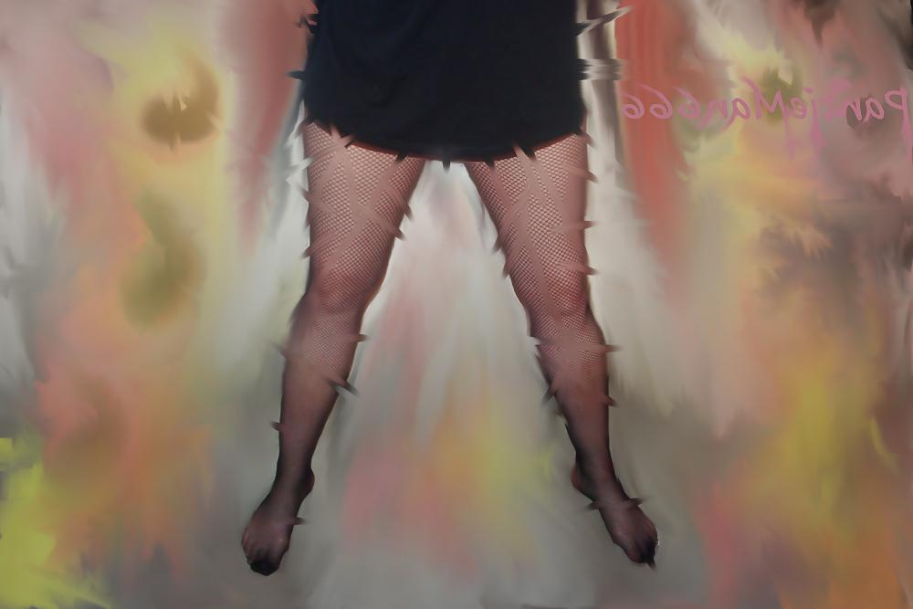 20P Me In Fishnet And Tight Skirt