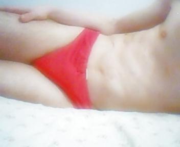 9P In red speedo and cock