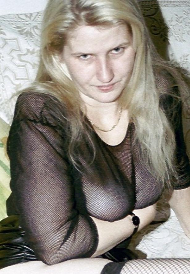 10P SAG - Wife's Tits Black Fishnet Top & Leather Mini Skirt 11