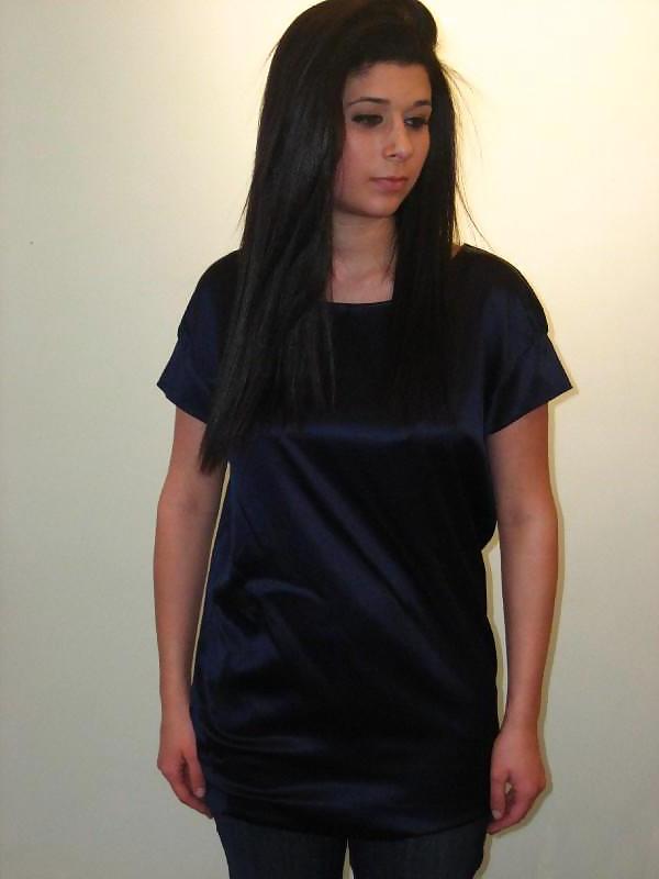 25P Girl in Satin blouse, shirt and other satin clothing
