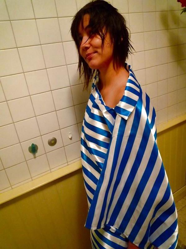 25P Girl in Satin blouse, shirt and other satin clothing