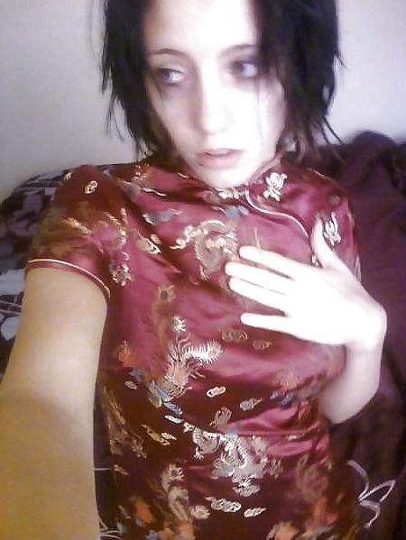 25P Single Western girl in Satin Cheongsam