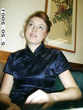 25P Single Western girl in Satin Cheongsam