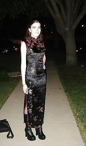 25P Single Western girl in Satin Cheongsam