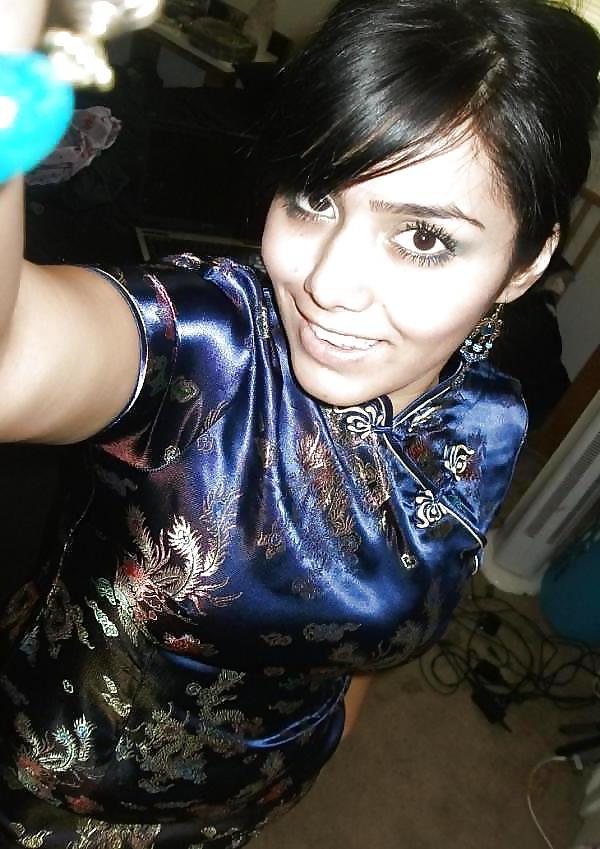 25P Single Western girl in Satin Cheongsam