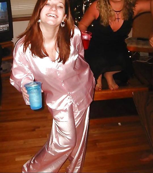 25P Single girl in Satin Pajama