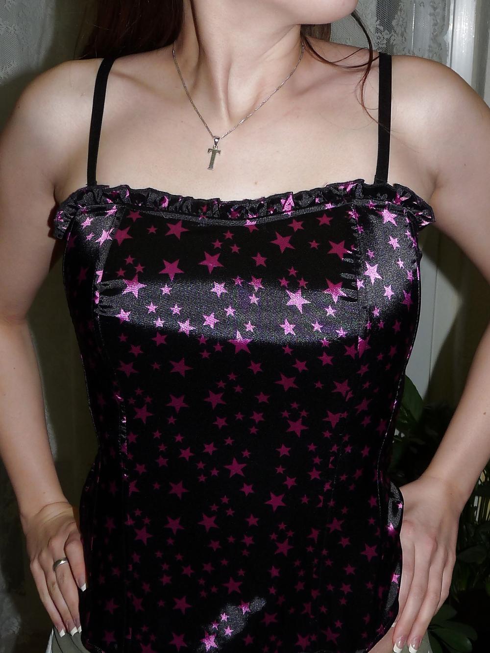 6P Wifes black pink heart silk satin shiny corsage