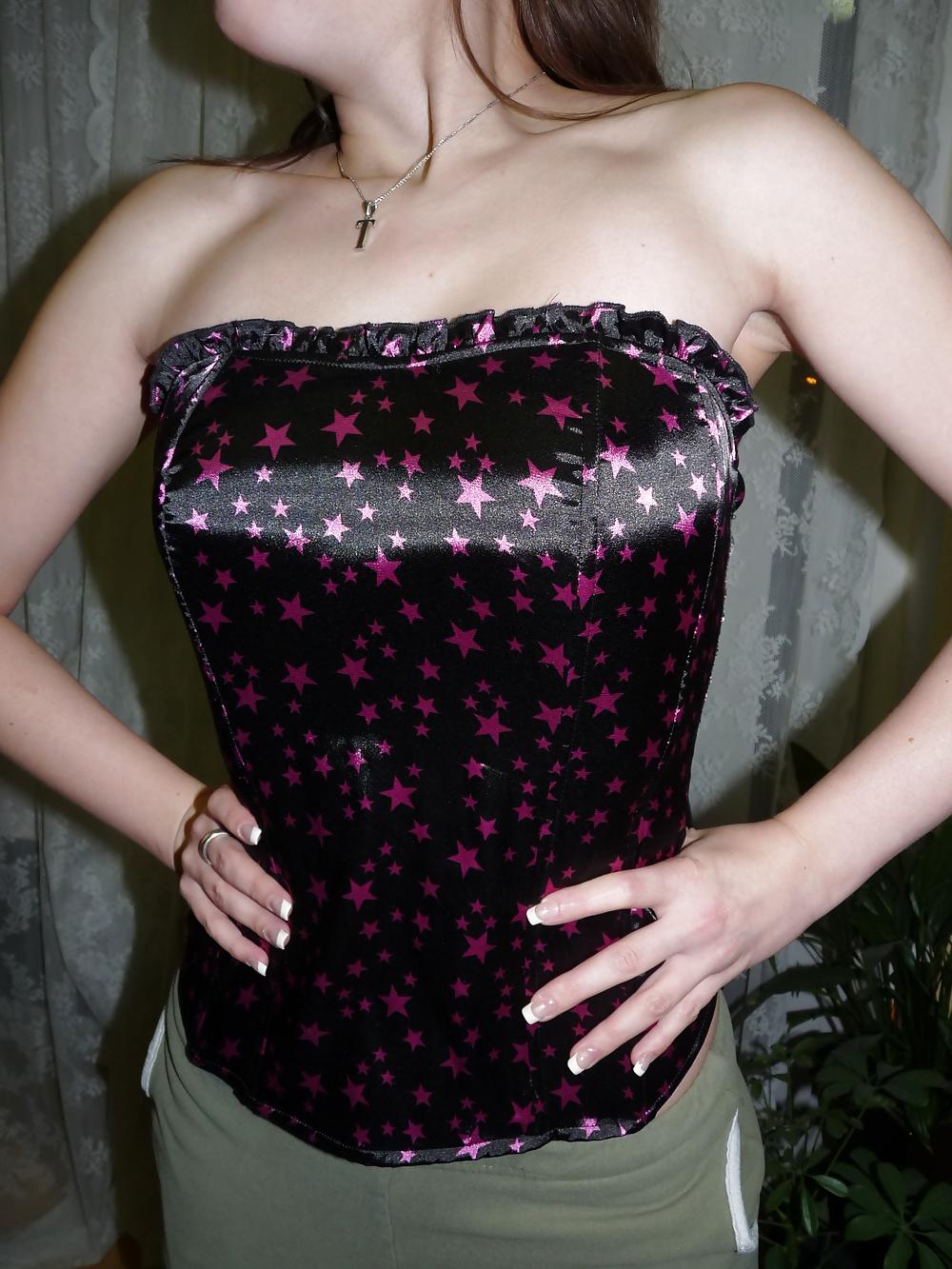 6P Wifes black pink heart silk satin shiny corsage