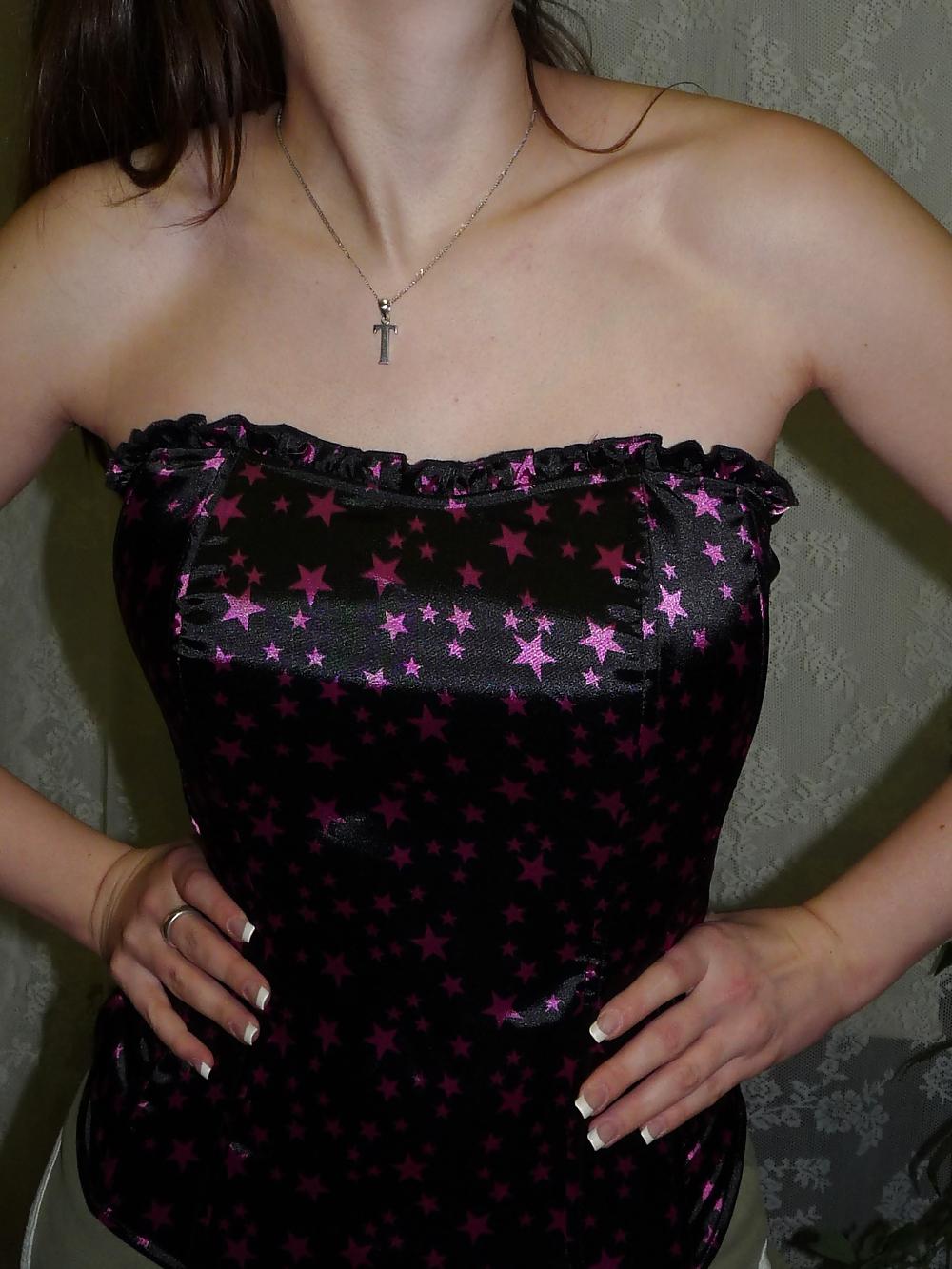 6P Wifes black pink heart silk satin shiny corsage