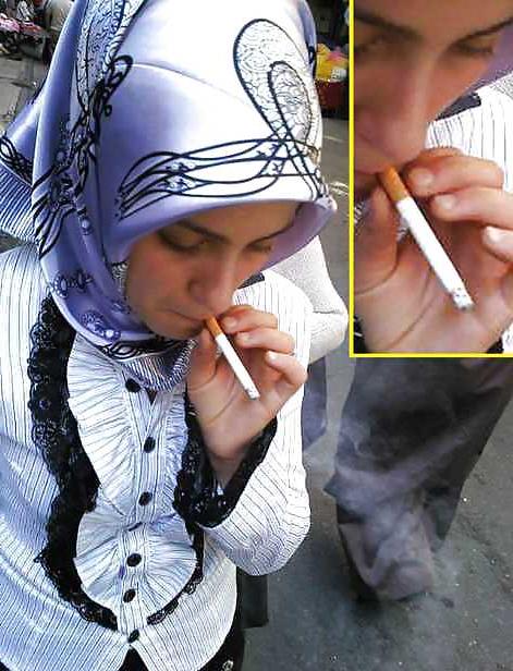 25P Smoking- hijab niqab jilbab arab 