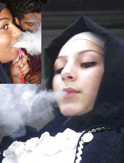 25P Smoking- hijab niqab jilbab arab 