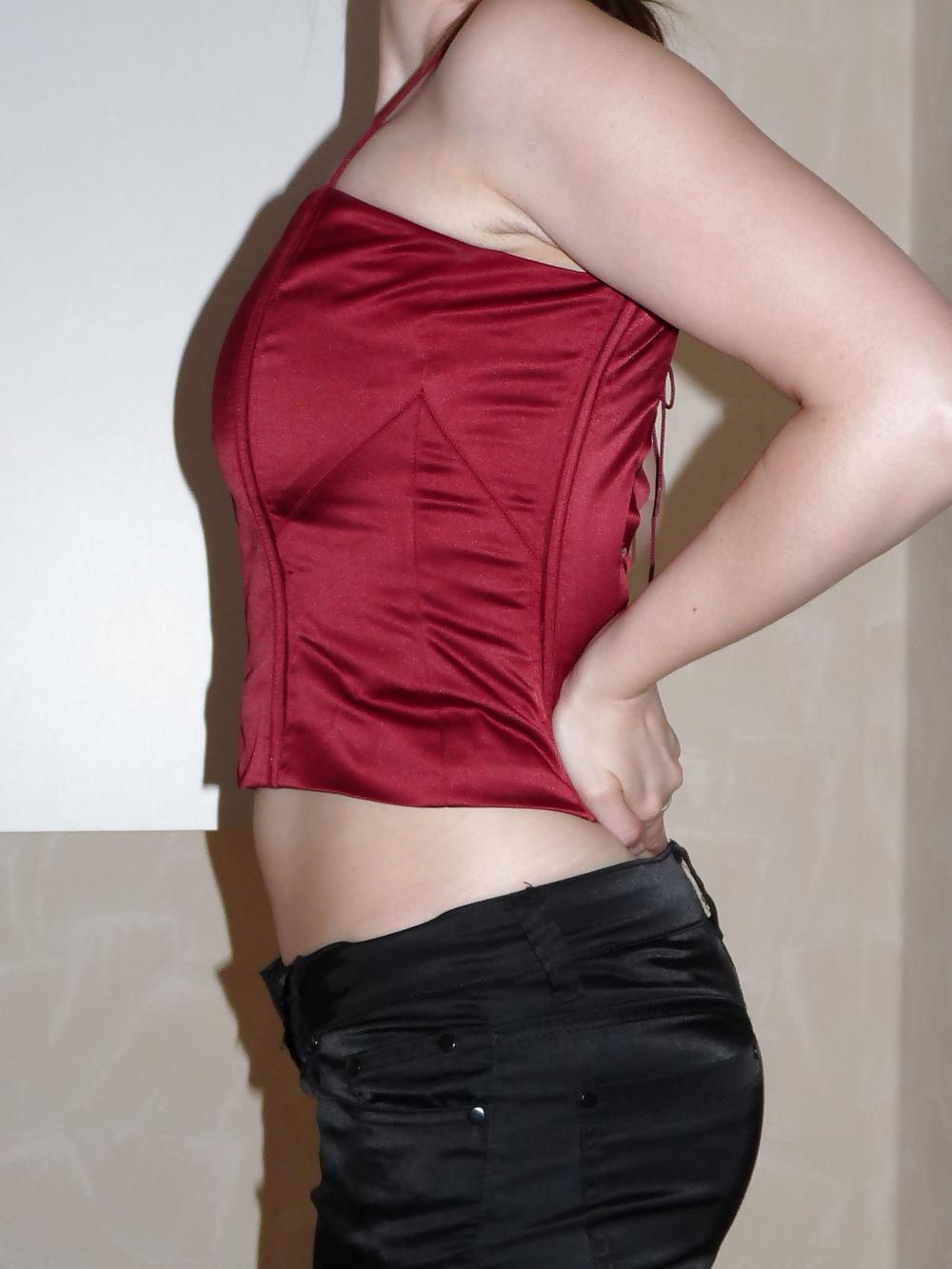 20P Wifes 5 silk satin shiny corsagen corsets