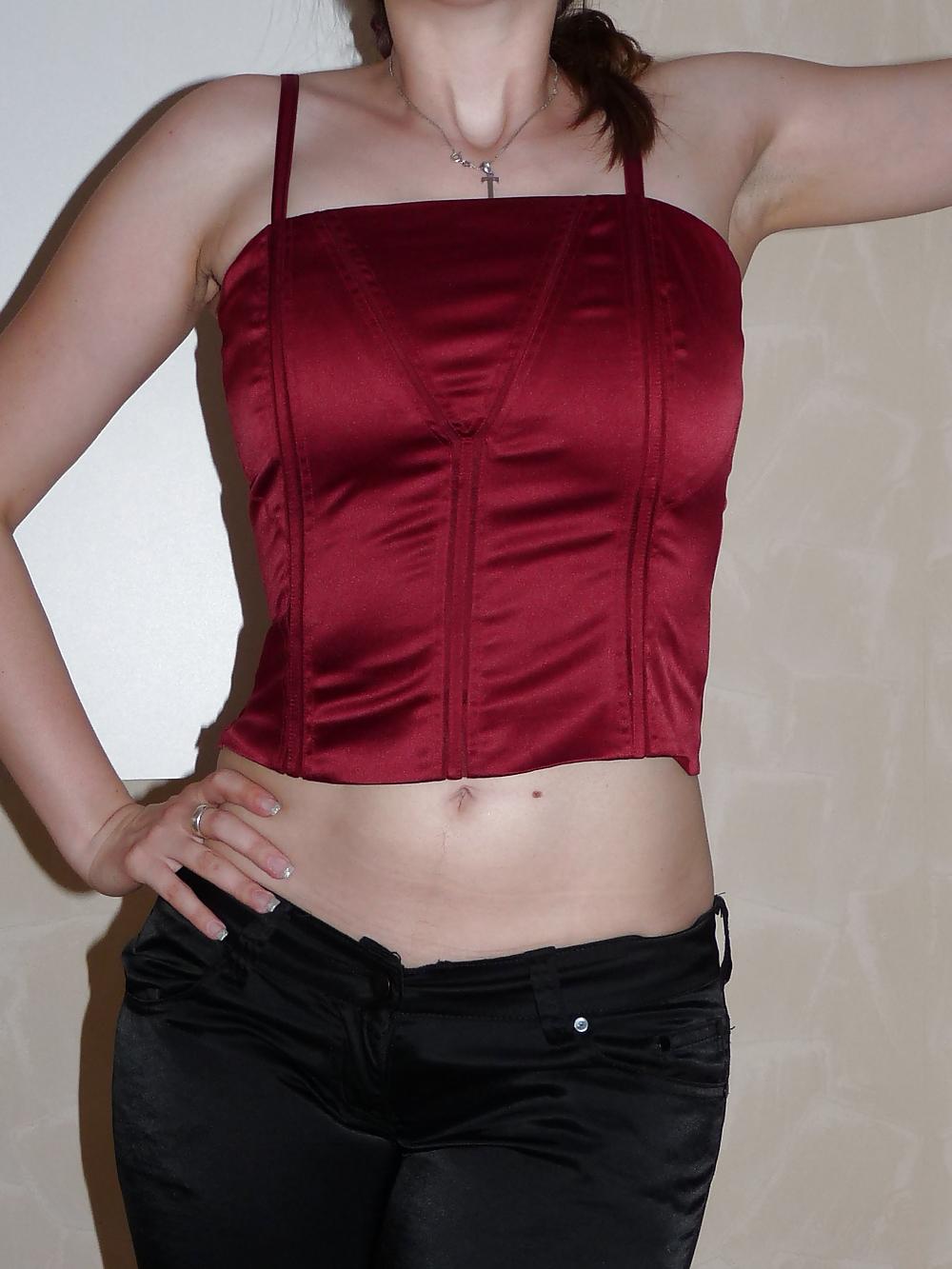 20P Wifes 5 silk satin shiny corsagen corsets