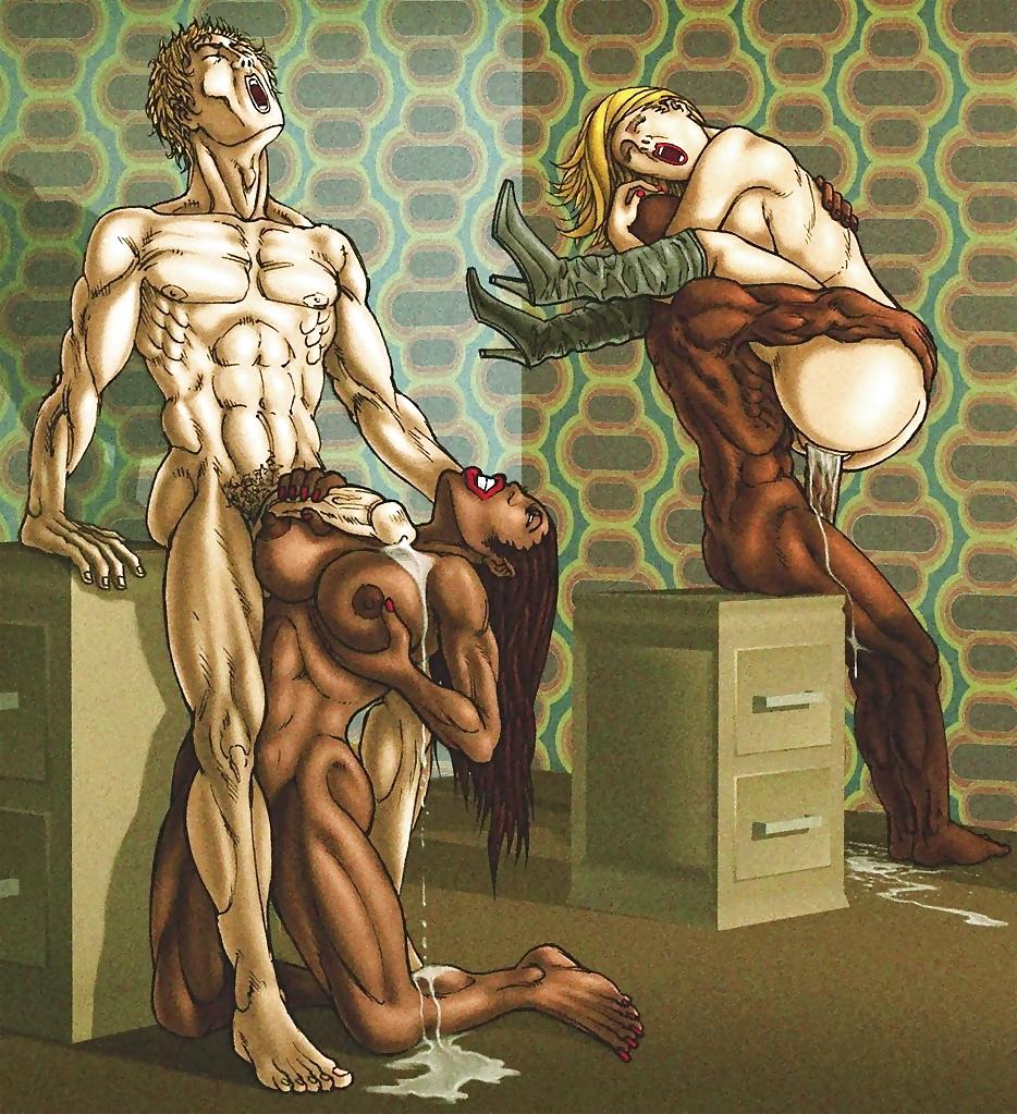 25P Drawn Hits - Toon Tits: Interracial Sex Life