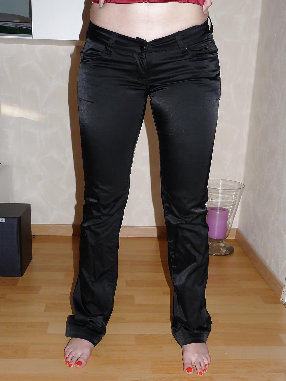 10P Wifes Xtrem satin silky shiny wetlook pants