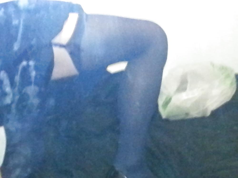 8P Moor gym skirt stockings and heels