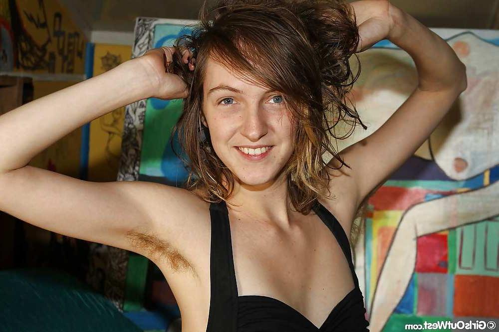 9P Small titted hairy teenie