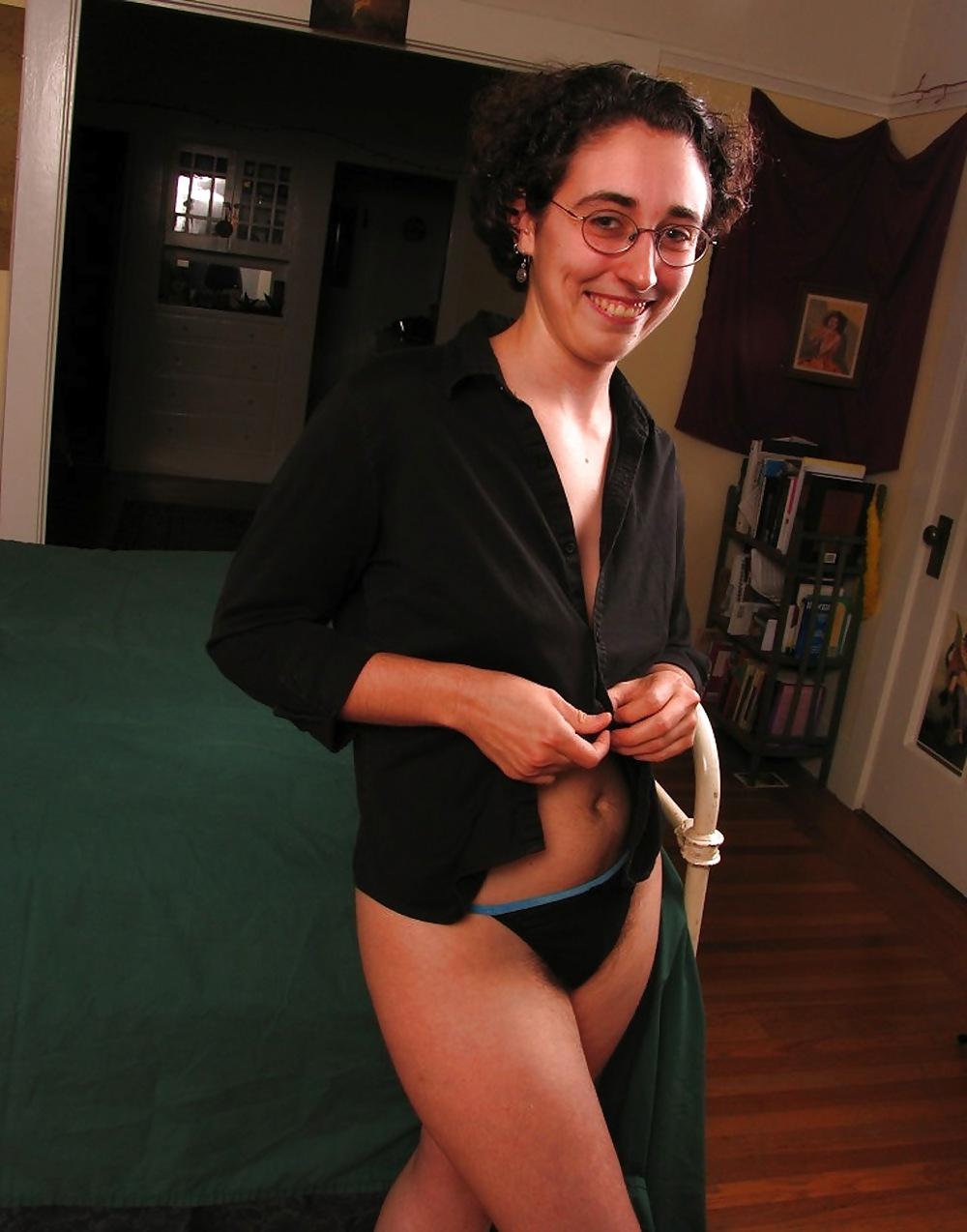 15P Hairy nerd girl
