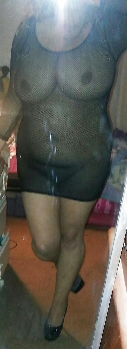 7P Lace and Fishnet Dress