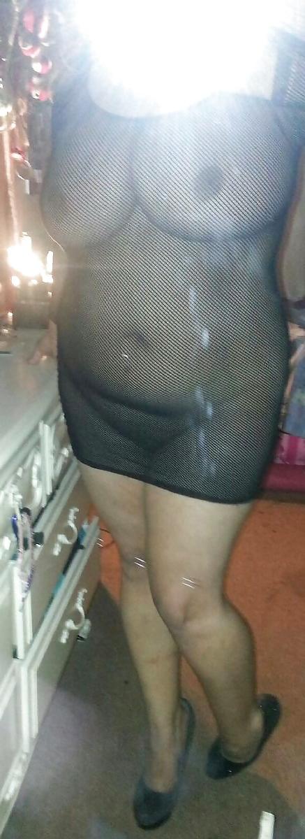 7P Lace and Fishnet Dress
