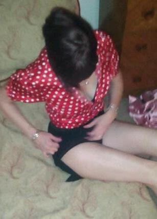 24P Red satin polka dots and nylon panties