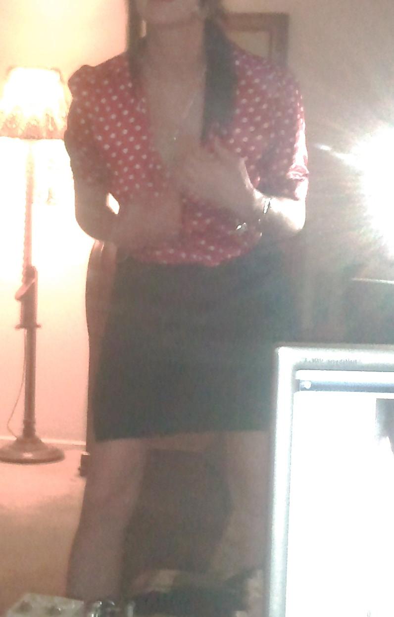 24P Red satin polka dots and nylon panties