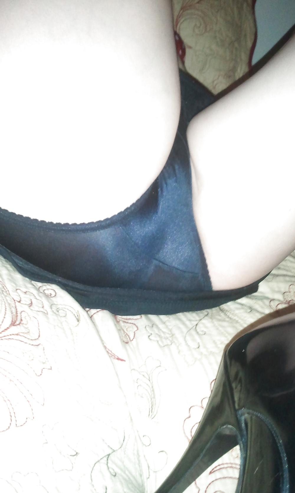 24P Red satin polka dots and nylon panties
