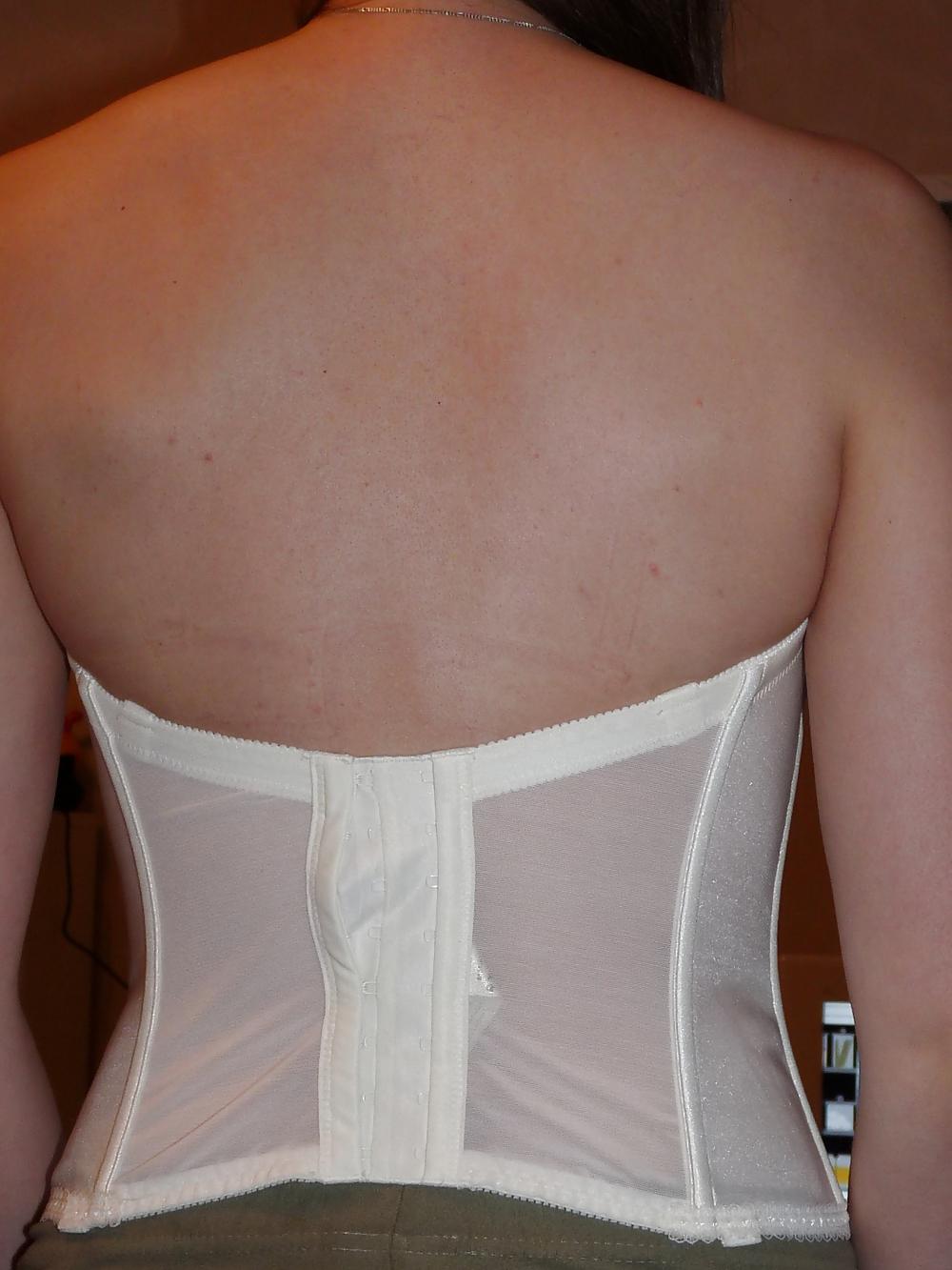 11P Wifes silk satin shiny corsagen corsets tops