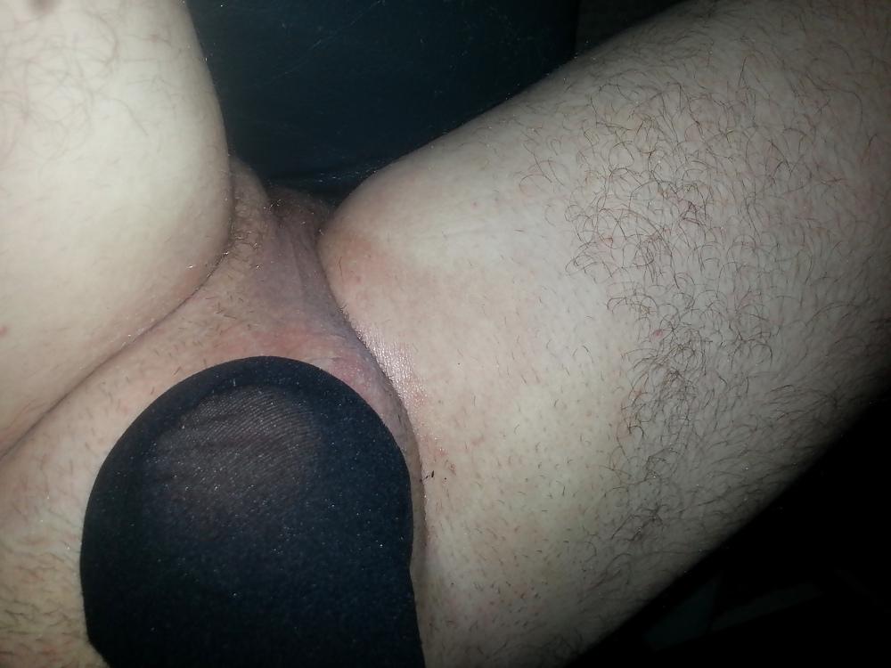 8P Wanking in to nylon stocking