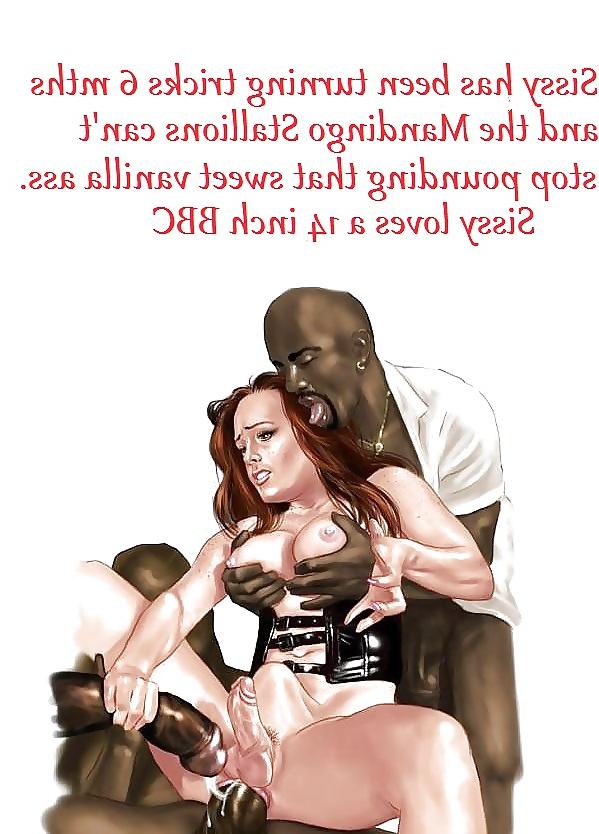 15P Interracial Captions: BBC training their Sissy's 9
