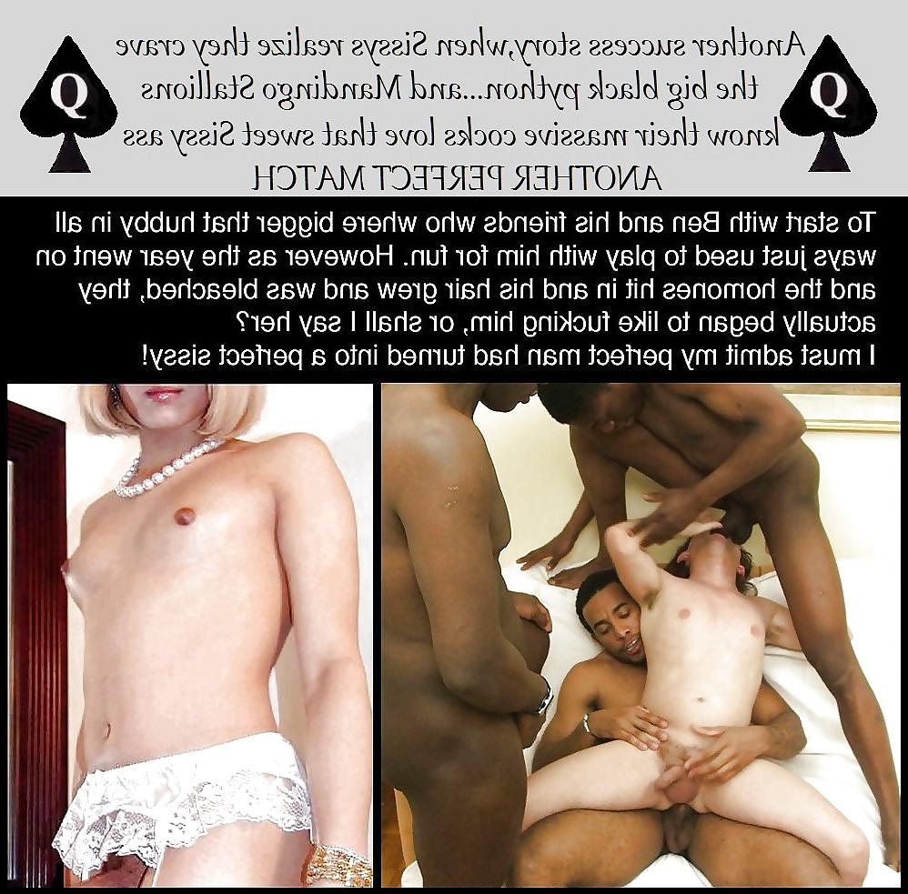 15P Interracial Captions: BBC training their Sissy's 12