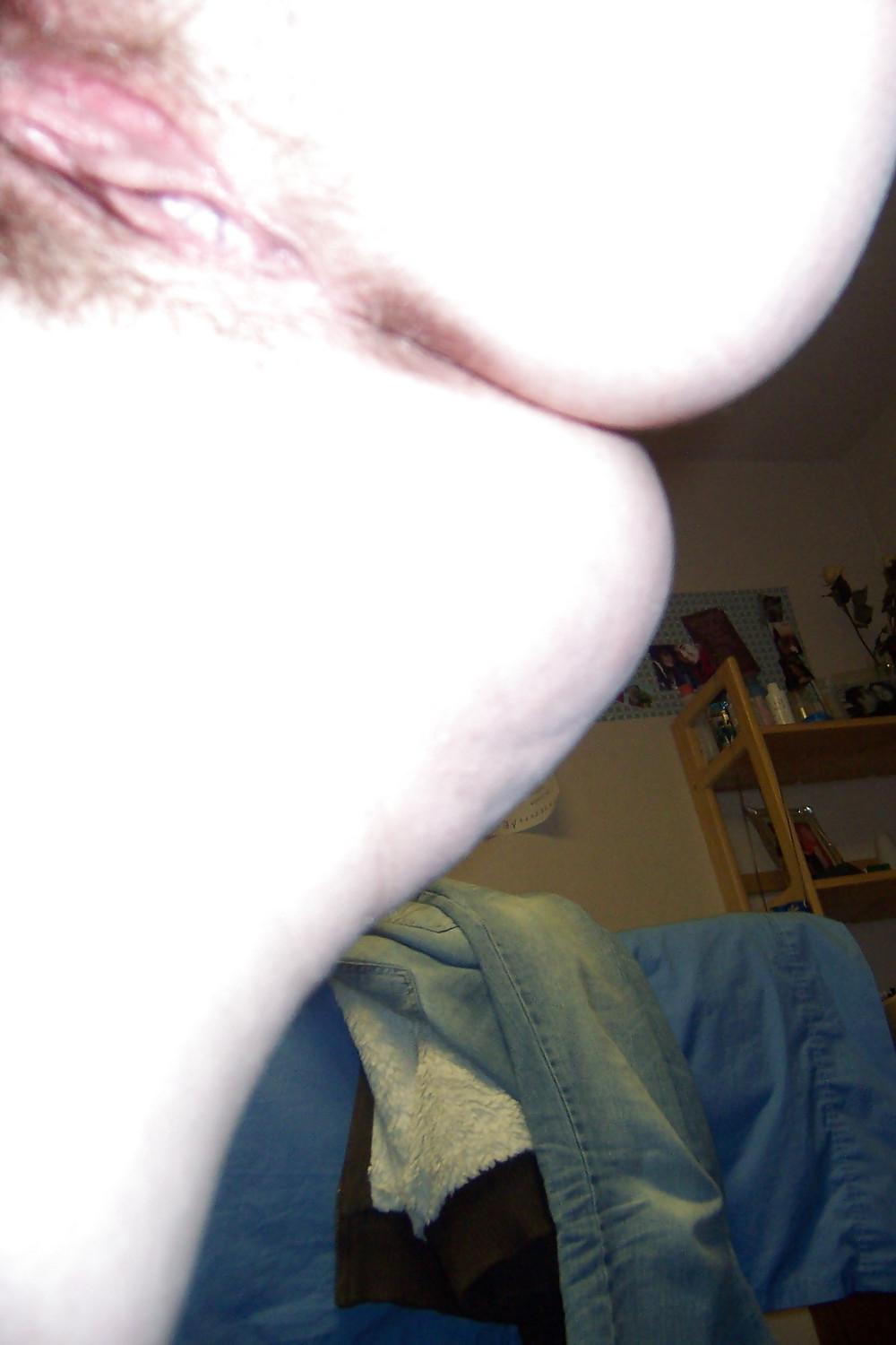 25P Hairy teen shows everything