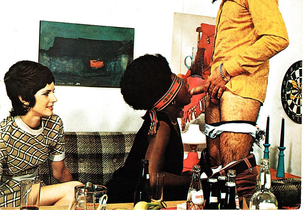 25P Vintage Interracial Group Sex