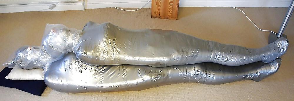 25P FETISH 2: Mummification Bondage with Plastic Wrap and Tape