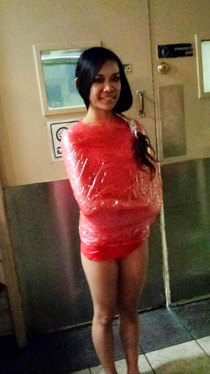 25P FETISH 2: Mummification Bondage with Plastic Wrap and Tape