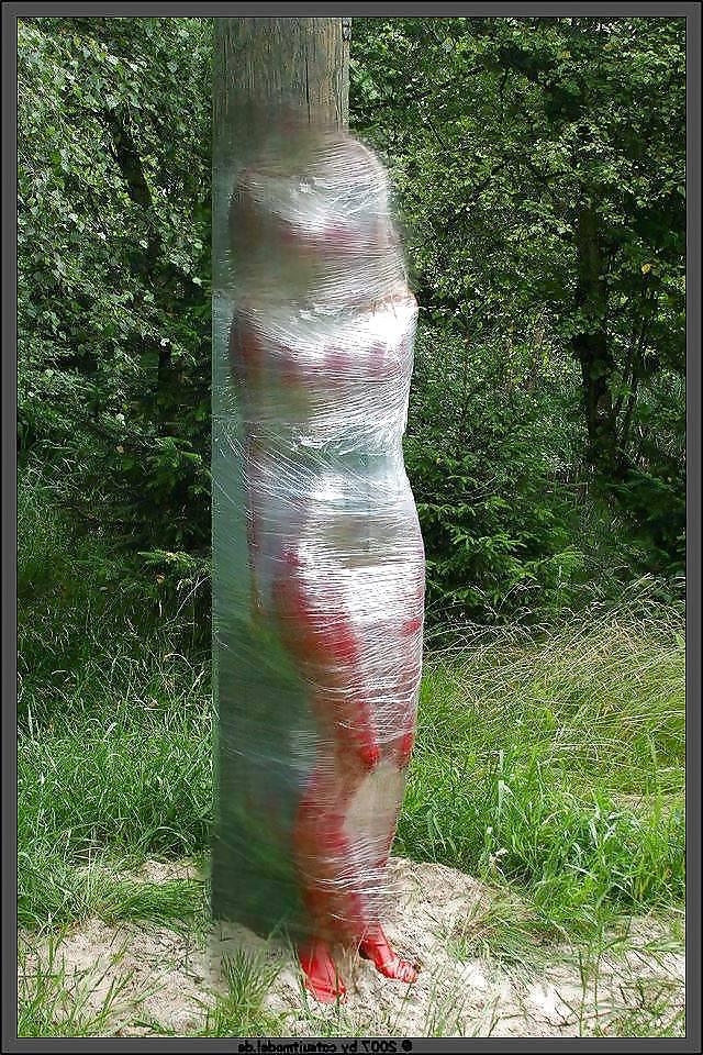25P FETISH 2: Mummification Bondage with Plastic Wrap and Tape