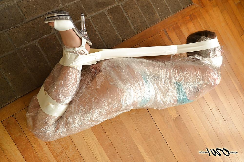 25P FETISH 2: Mummification Bondage with Plastic Wrap and Tape